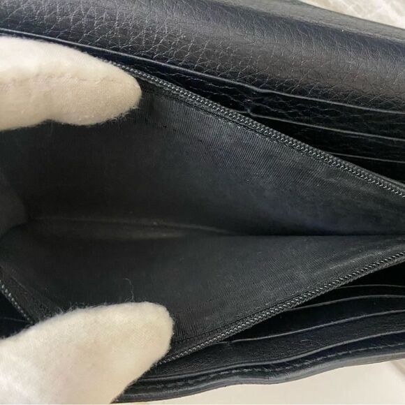GUCCI GG Leather Long Wallet to Shoulder Bag 💼 Black - Picture 15 of 17